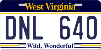 WV license plate DNL640