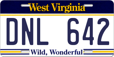 WV license plate DNL642