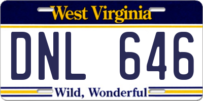 WV license plate DNL646