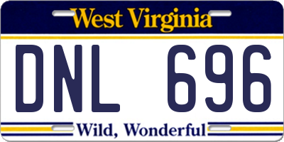WV license plate DNL696