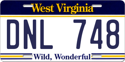 WV license plate DNL748