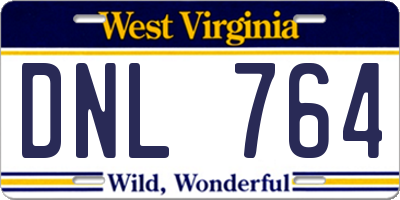 WV license plate DNL764