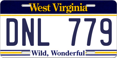 WV license plate DNL779
