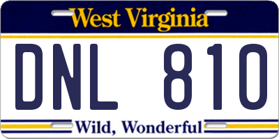 WV license plate DNL810