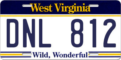 WV license plate DNL812