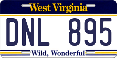 WV license plate DNL895