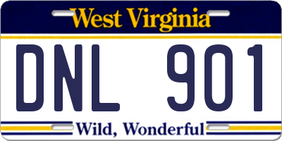 WV license plate DNL901