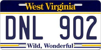 WV license plate DNL902