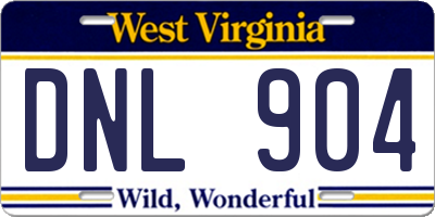 WV license plate DNL904