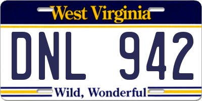 WV license plate DNL942