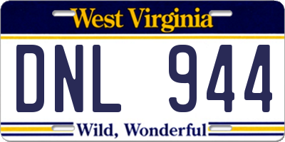 WV license plate DNL944