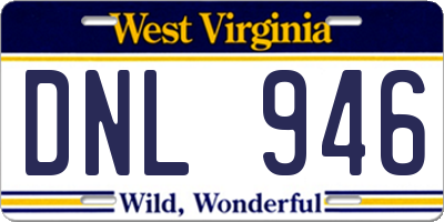 WV license plate DNL946