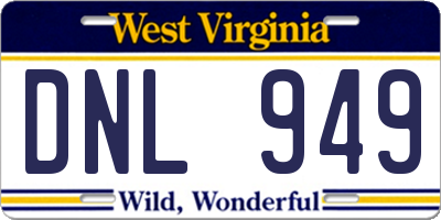 WV license plate DNL949