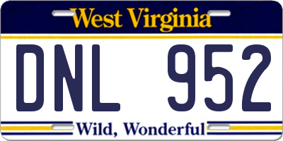 WV license plate DNL952