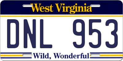 WV license plate DNL953