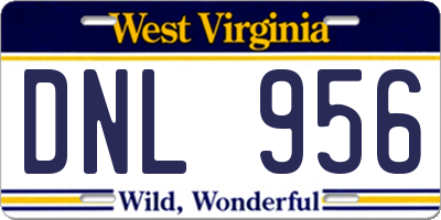 WV license plate DNL956