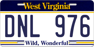 WV license plate DNL976