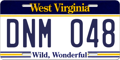 WV license plate DNM048