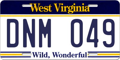 WV license plate DNM049