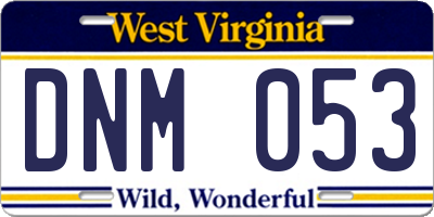 WV license plate DNM053