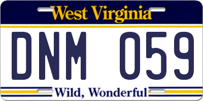 WV license plate DNM059
