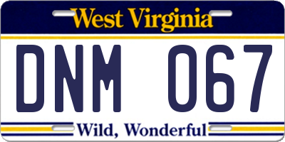 WV license plate DNM067