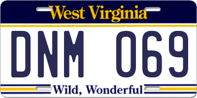 WV license plate DNM069