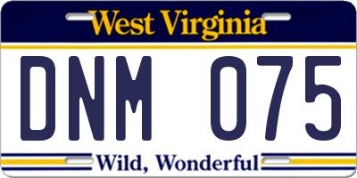 WV license plate DNM075