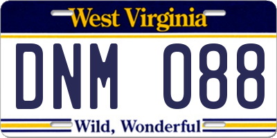 WV license plate DNM088