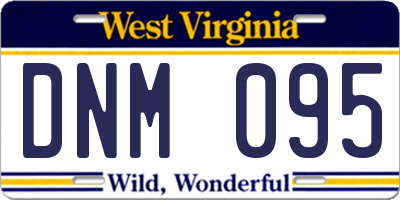 WV license plate DNM095