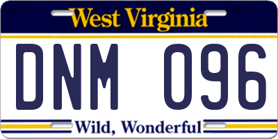 WV license plate DNM096