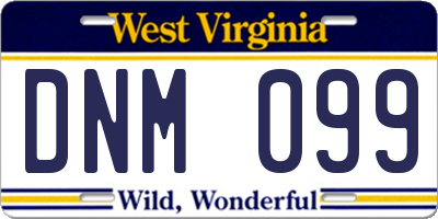 WV license plate DNM099