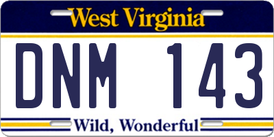 WV license plate DNM143
