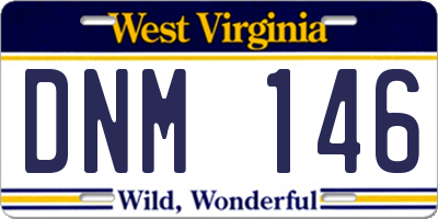 WV license plate DNM146