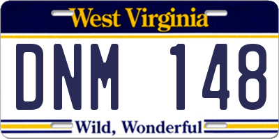 WV license plate DNM148