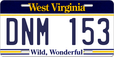 WV license plate DNM153
