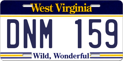 WV license plate DNM159