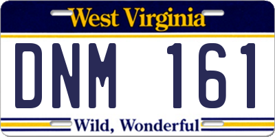 WV license plate DNM161