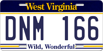 WV license plate DNM166