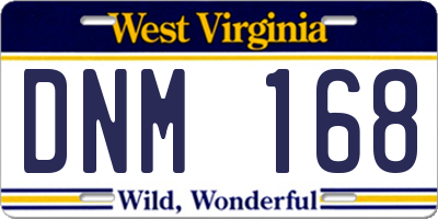 WV license plate DNM168