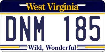 WV license plate DNM185