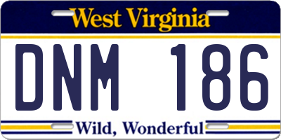 WV license plate DNM186