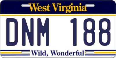 WV license plate DNM188