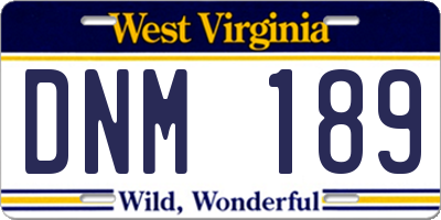WV license plate DNM189