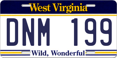 WV license plate DNM199