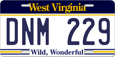 WV license plate DNM229