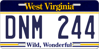 WV license plate DNM244