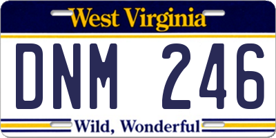 WV license plate DNM246