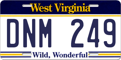 WV license plate DNM249