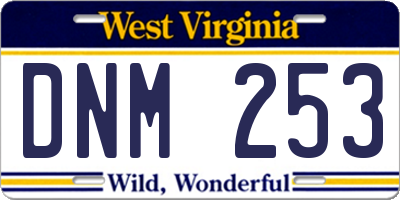 WV license plate DNM253